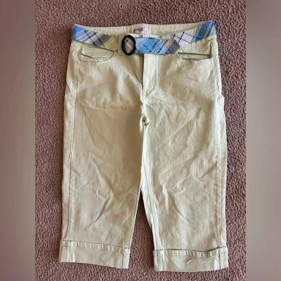 St. John’s bay size 12 stretch jeans green capris - Picture 1 of 3